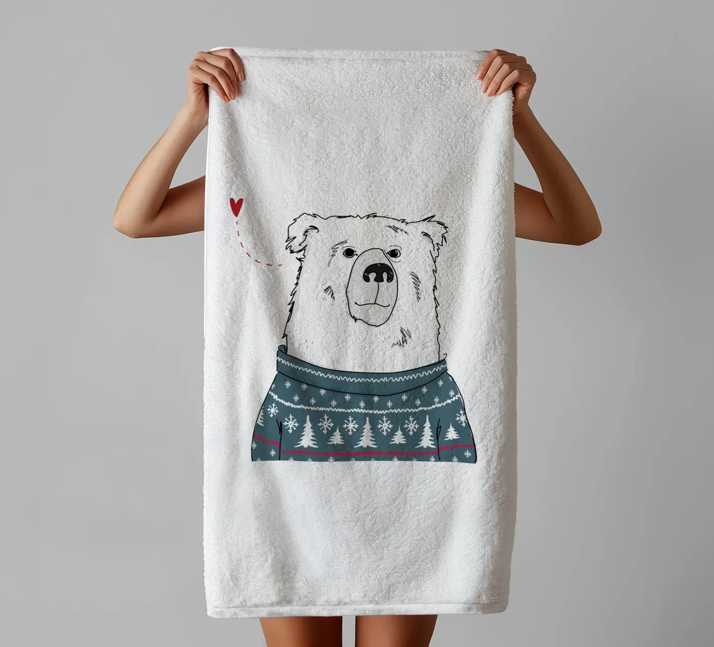 Winter Bear badhanddoek van Christina Heitmann