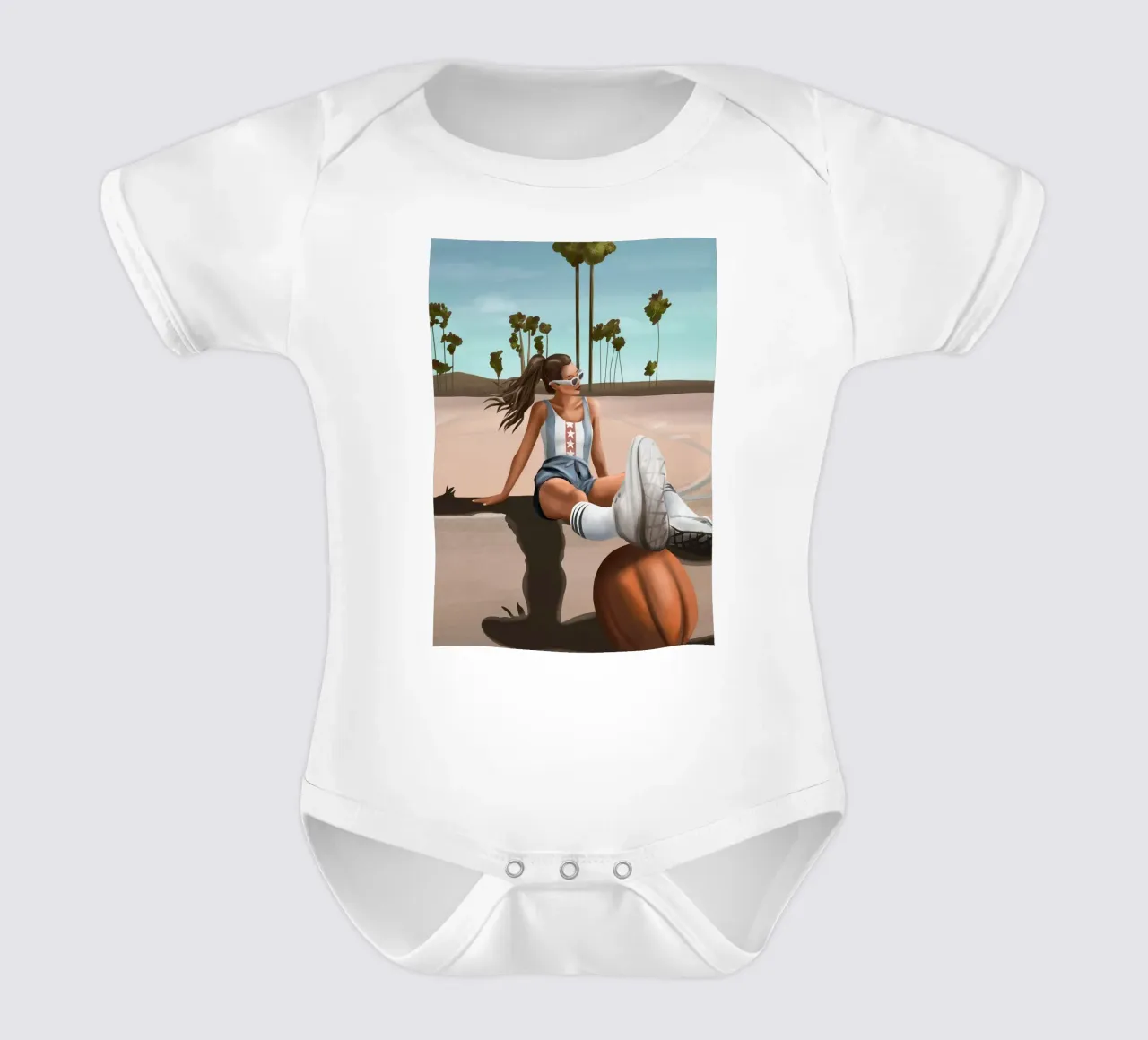 West Coast Vibes body neonato maniche corte da cityart
