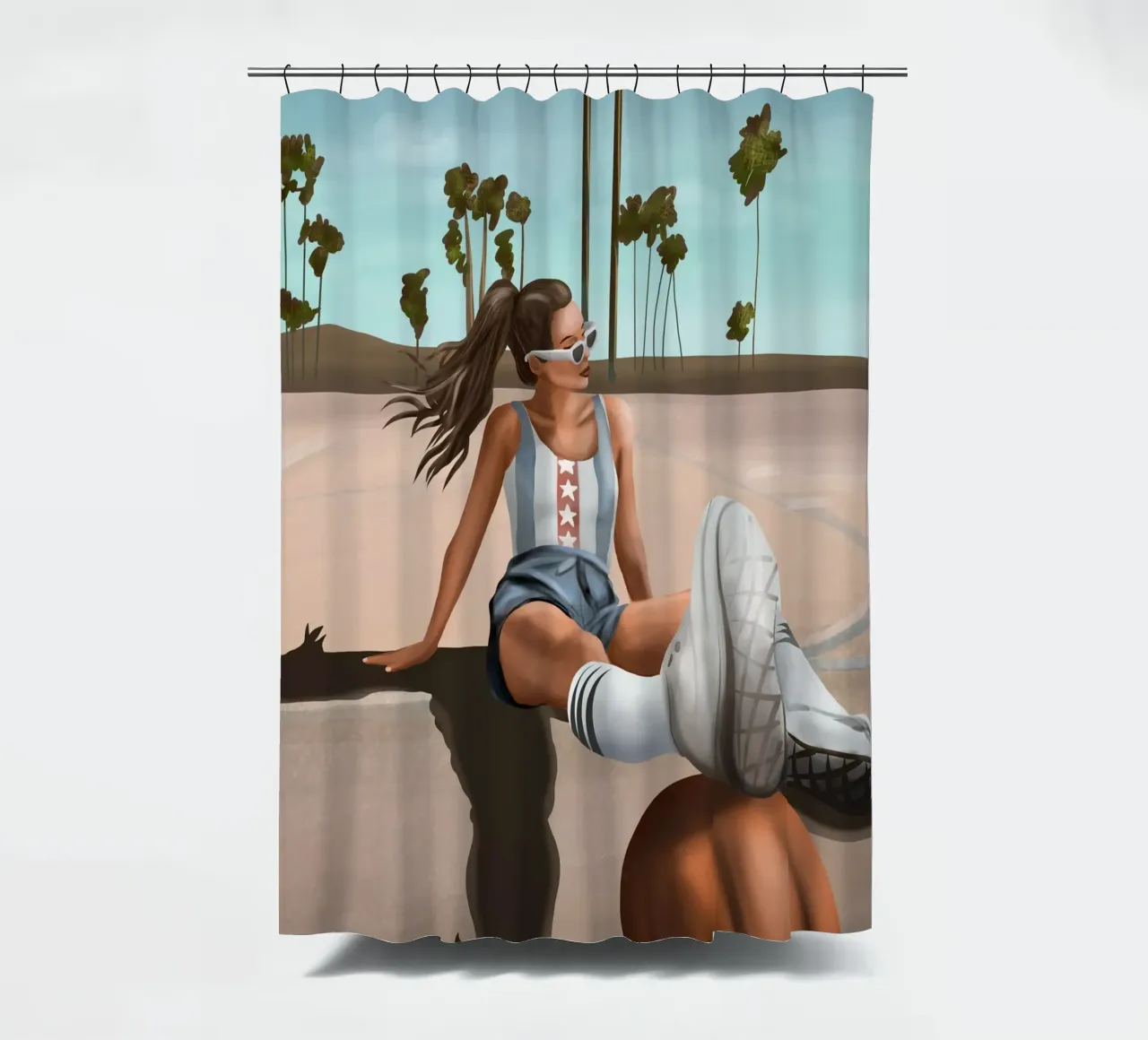 West Coast Vibes tenda da doccia da cityart