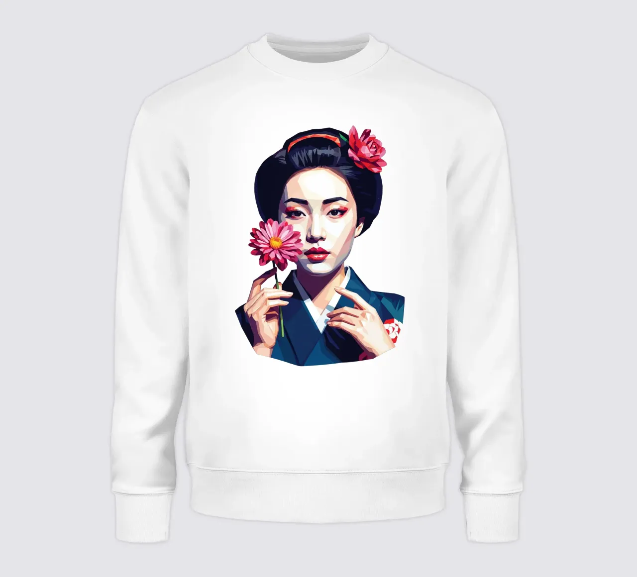 Ritratto di geisha Lowpoly felpa da Low Profile