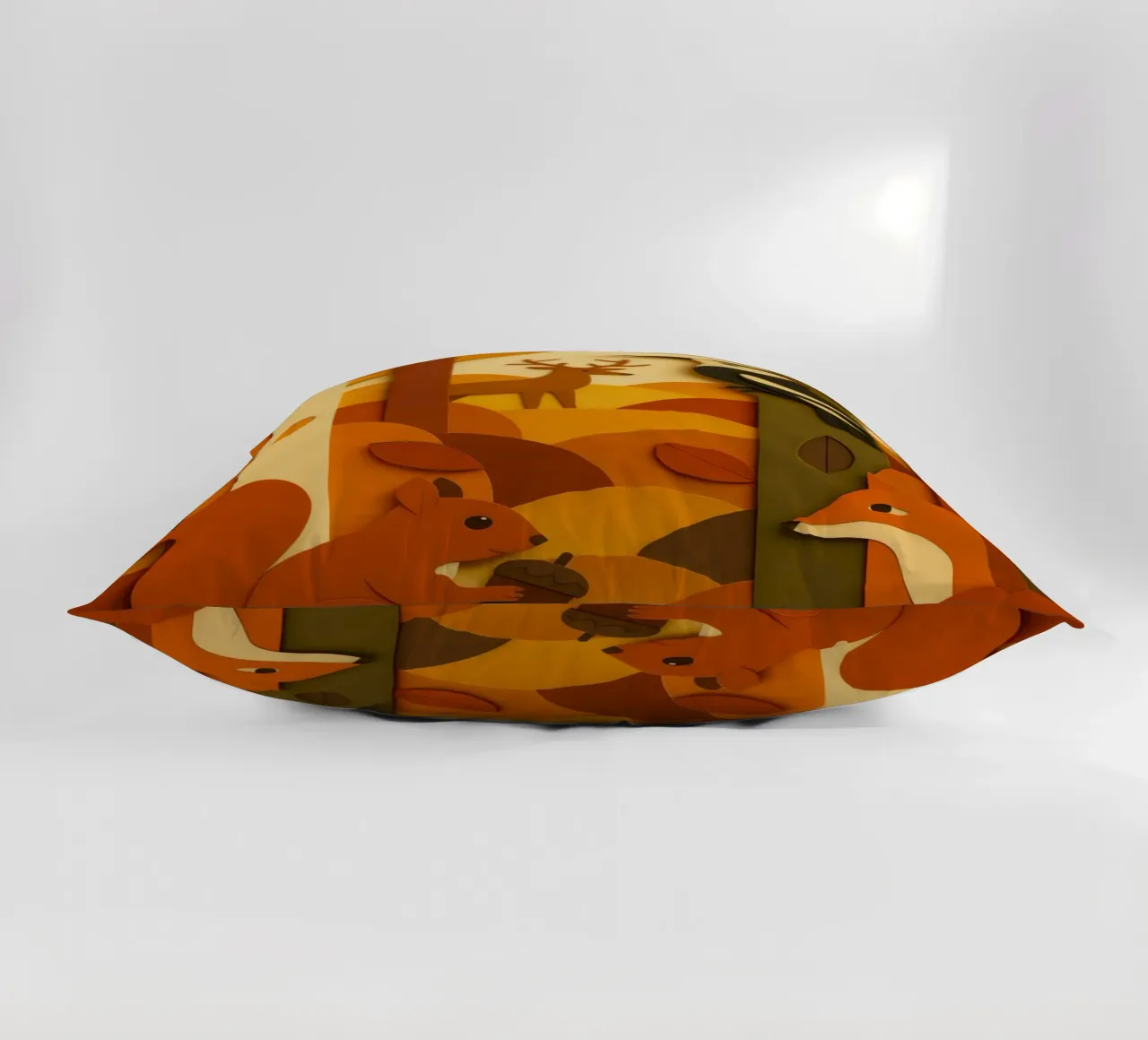 Autunno foresta bosco fauna selvatica stile carta tagliata cuscino da ARTOMATIC