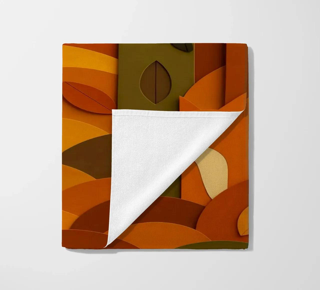 Autunno foresta bosco fauna selvatica stile carta tagliata telo mare da ARTOMATIC