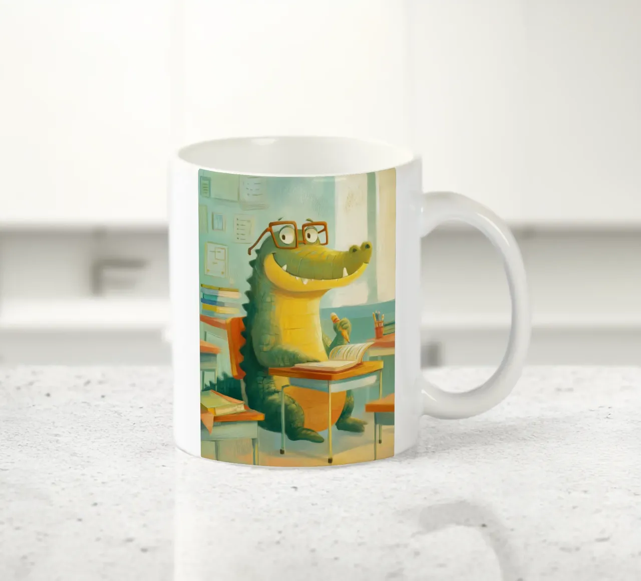 Classroom Crocodile tazza in ceramica da Kiara