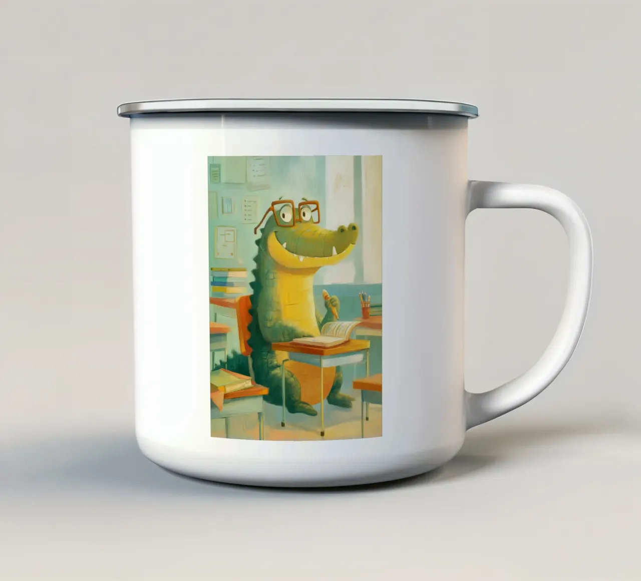 Classroom Crocodile tazza in smalto da Kiara