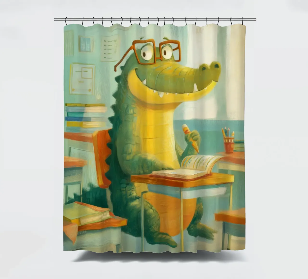Classroom Crocodile tenda da doccia da Kiara