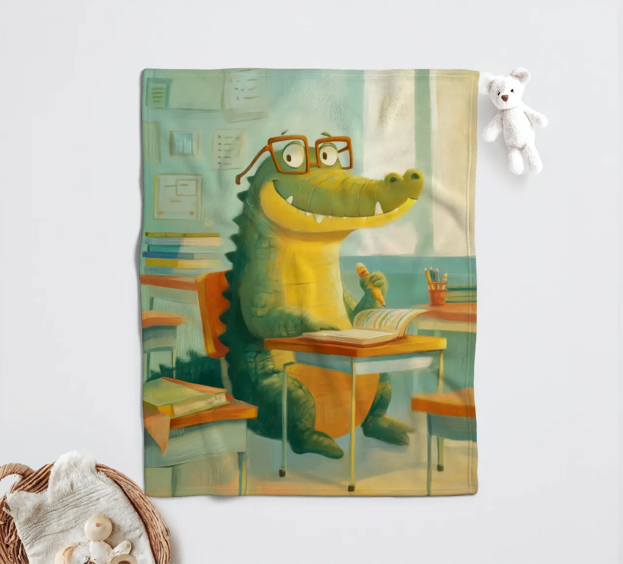 Classroom Crocodile coperta in pile da Kiara