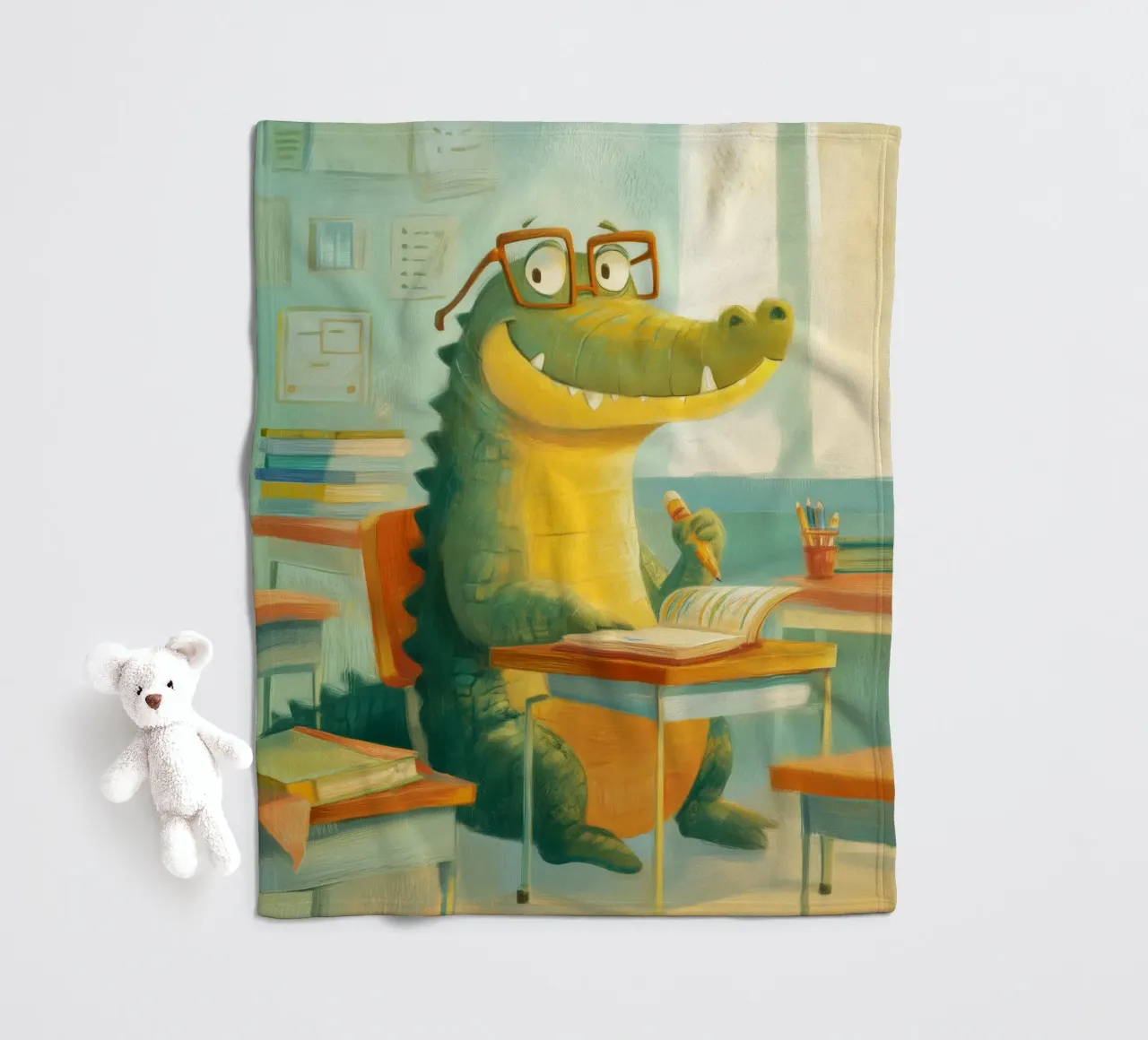Classroom Crocodile coperta in pile da Kiara