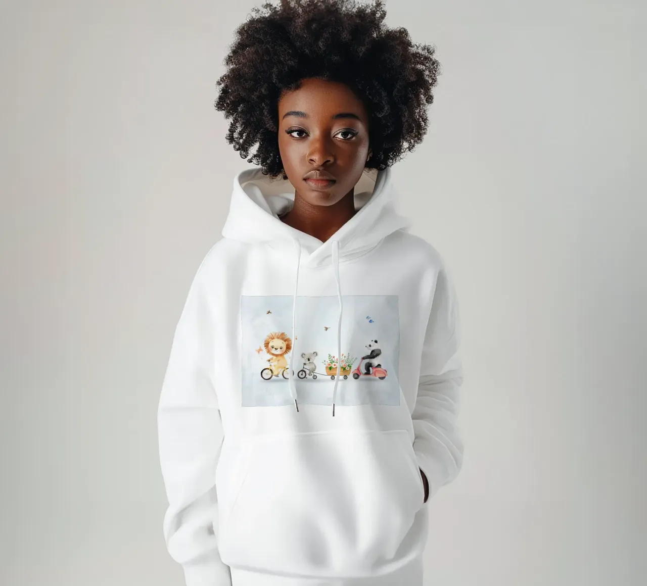 Amici della giungla su ruote felpa con cappuccio da Doodle Dreams Art