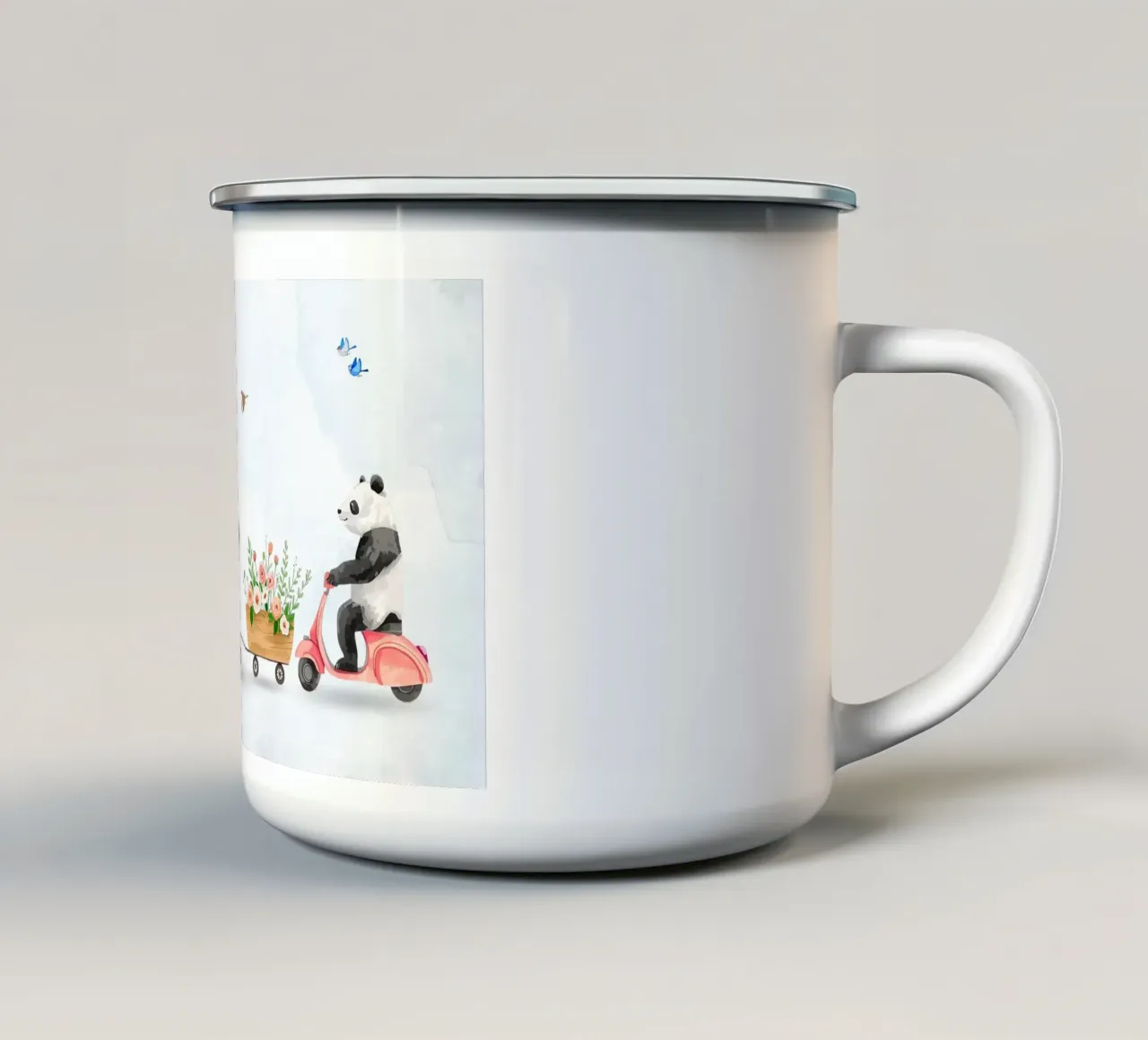Amici della giungla su ruote tazza in smalto da Doodle Dreams Art