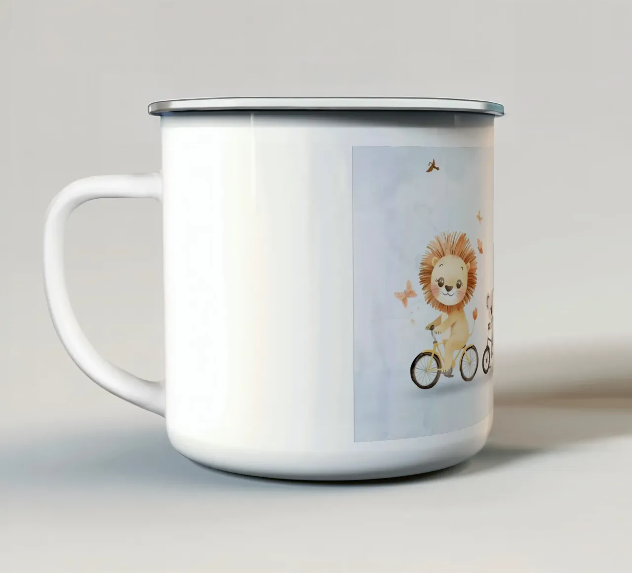 Amici della giungla su ruote tazza in smalto da Doodle Dreams Art