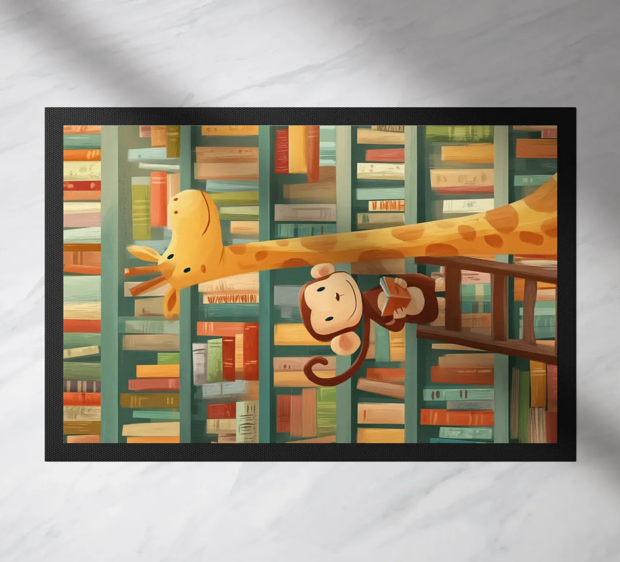 Monkey and Giraffe in the Library zerbino da Kiara