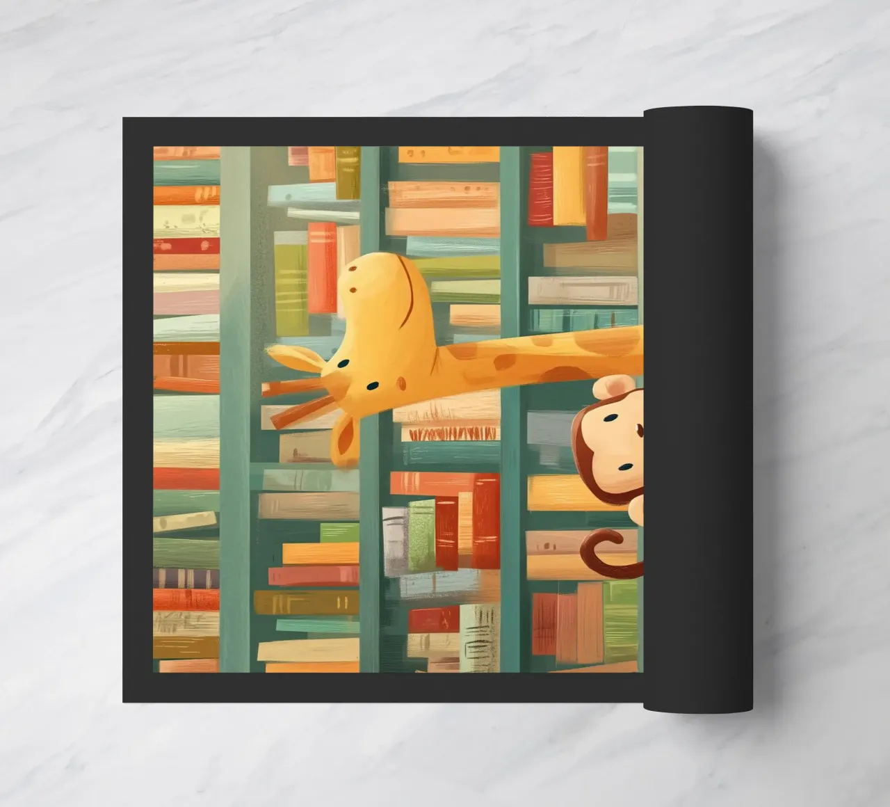 Monkey and Giraffe in the Library zerbino da Kiara