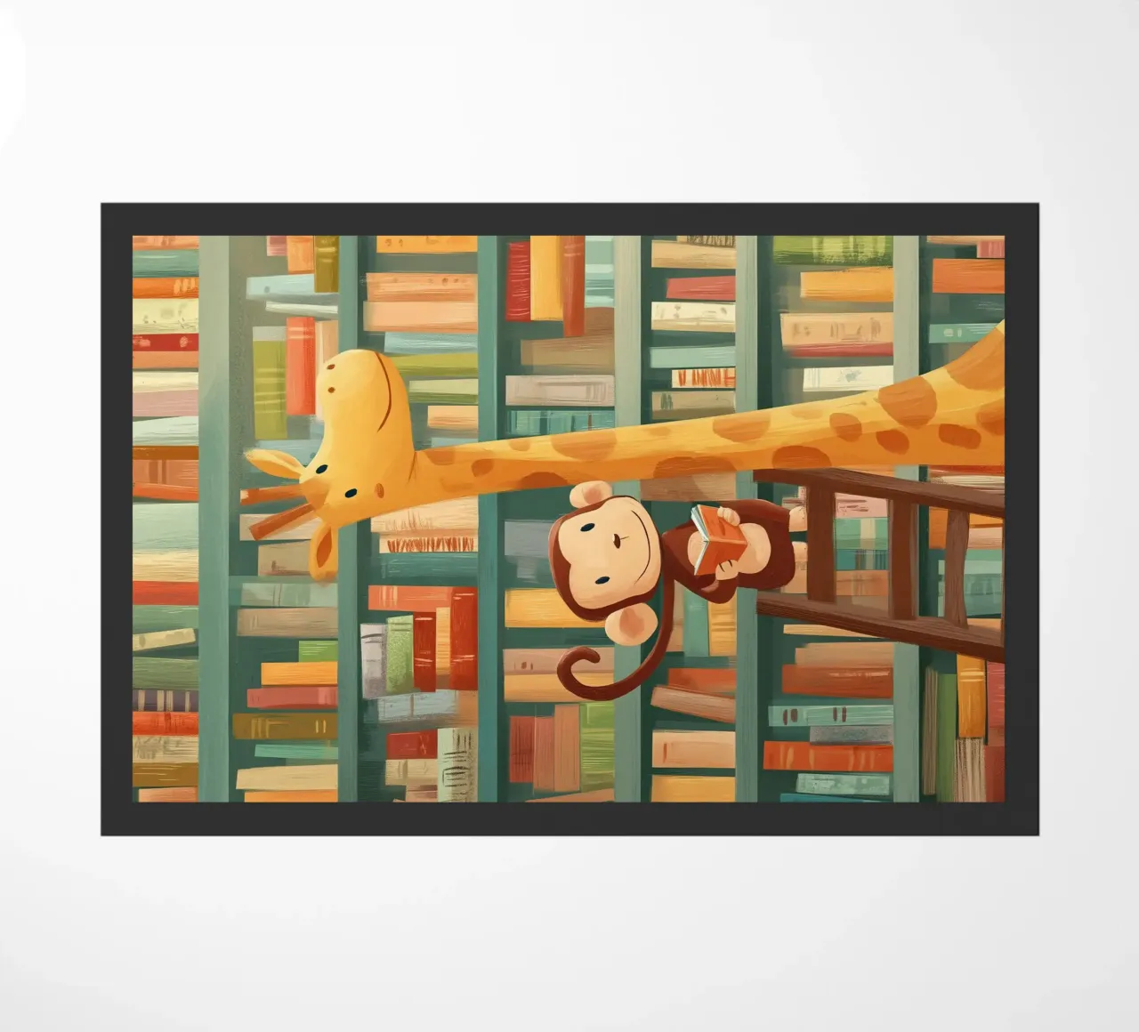 Monkey and Giraffe in the Library zerbino da Kiara