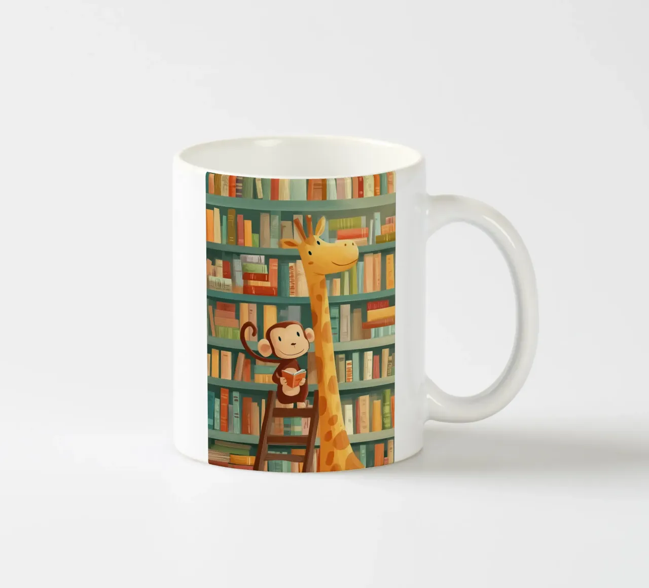 Monkey and Giraffe in the Library tazza in ceramica da Kiara