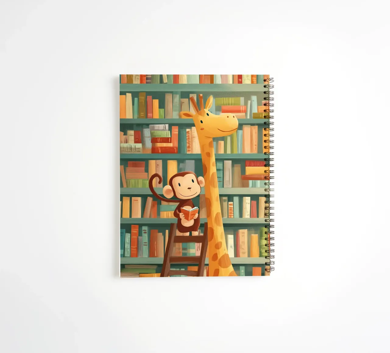 Monkey and Giraffe in the Library diario ad anelli da Kiara
