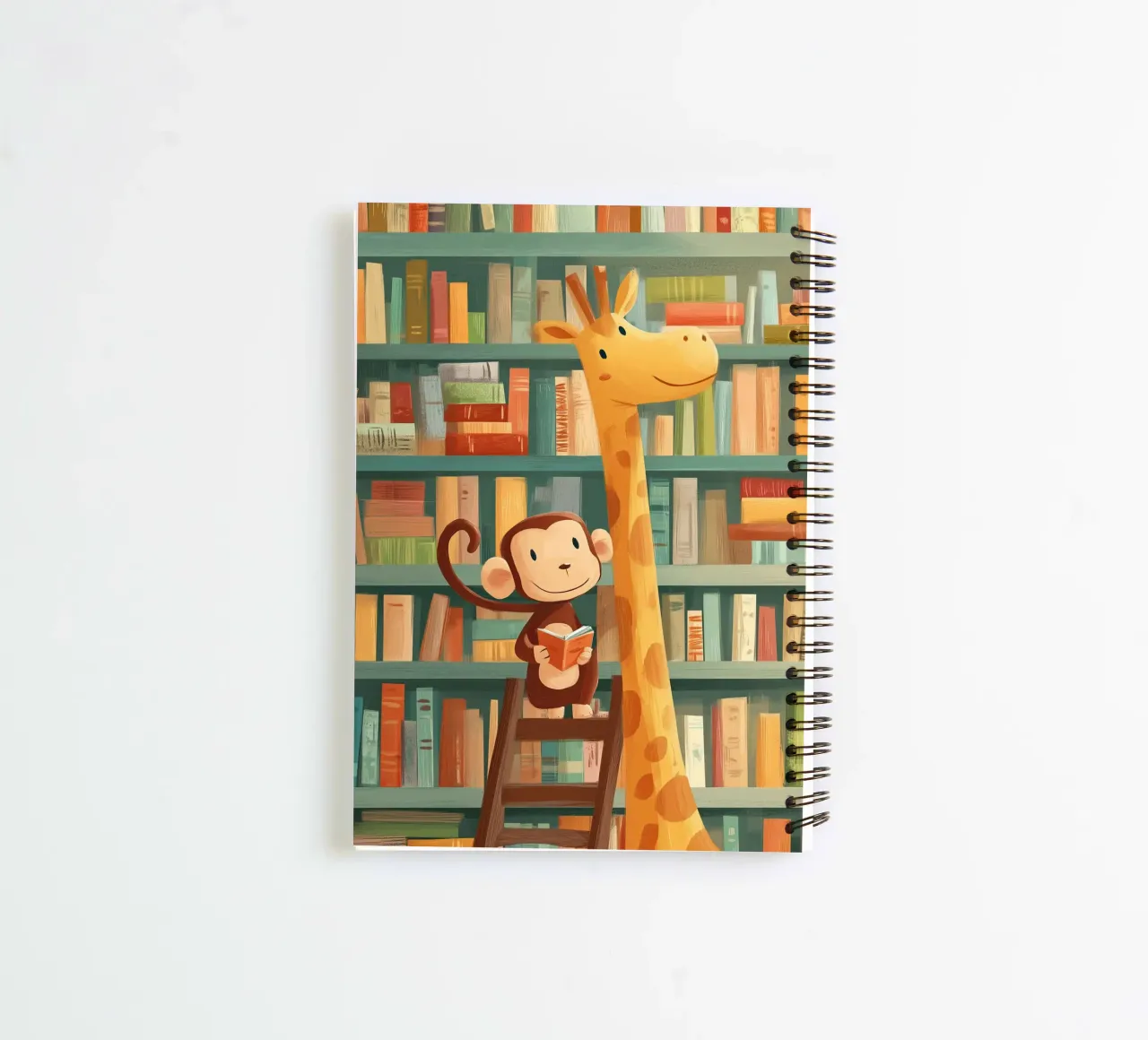 Monkey and Giraffe in the Library diario ad anelli da Kiara