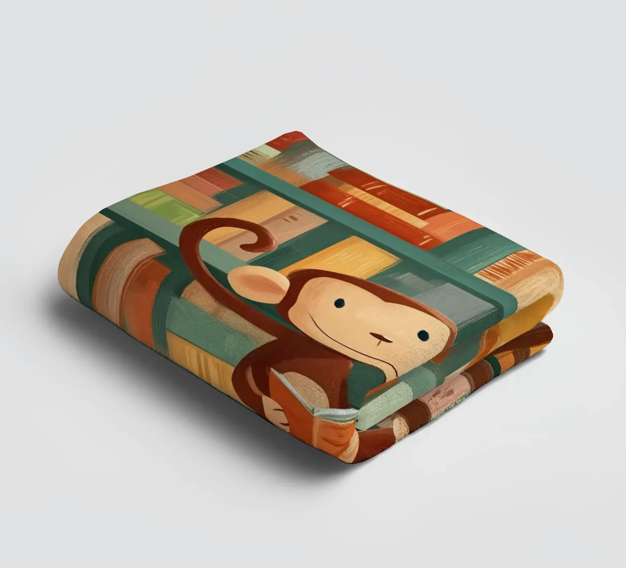 Monkey and Giraffe in the Library asciugamano da bagno da Kiara