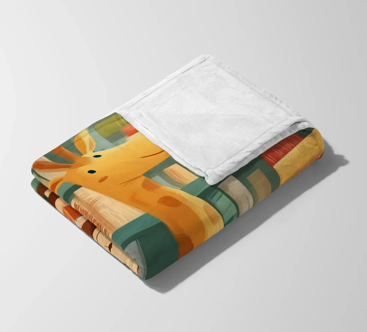 Monkey and Giraffe in the Library coperta in pile da Kiara