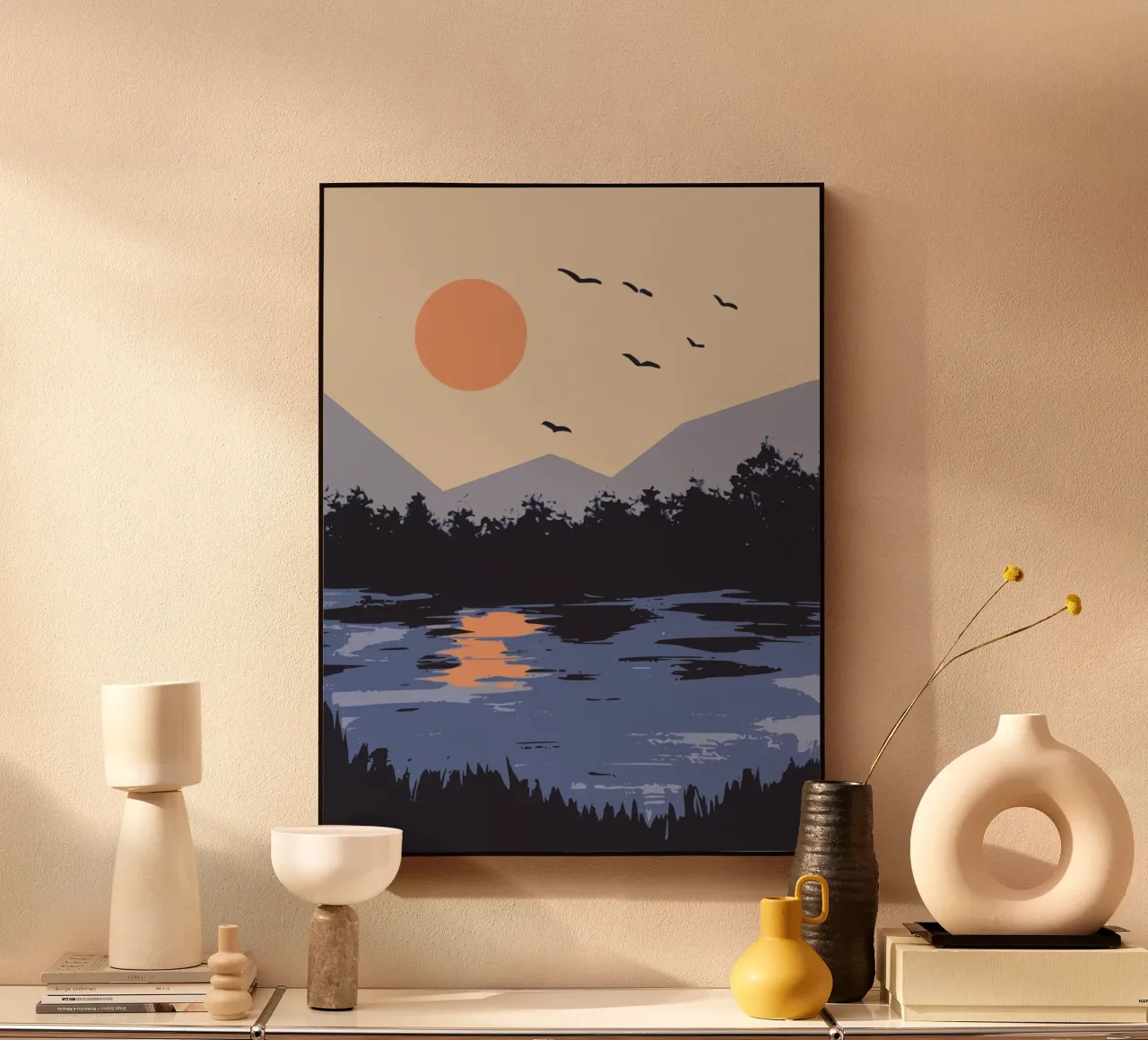 Sunset river Acryl-Glas von Little Dean