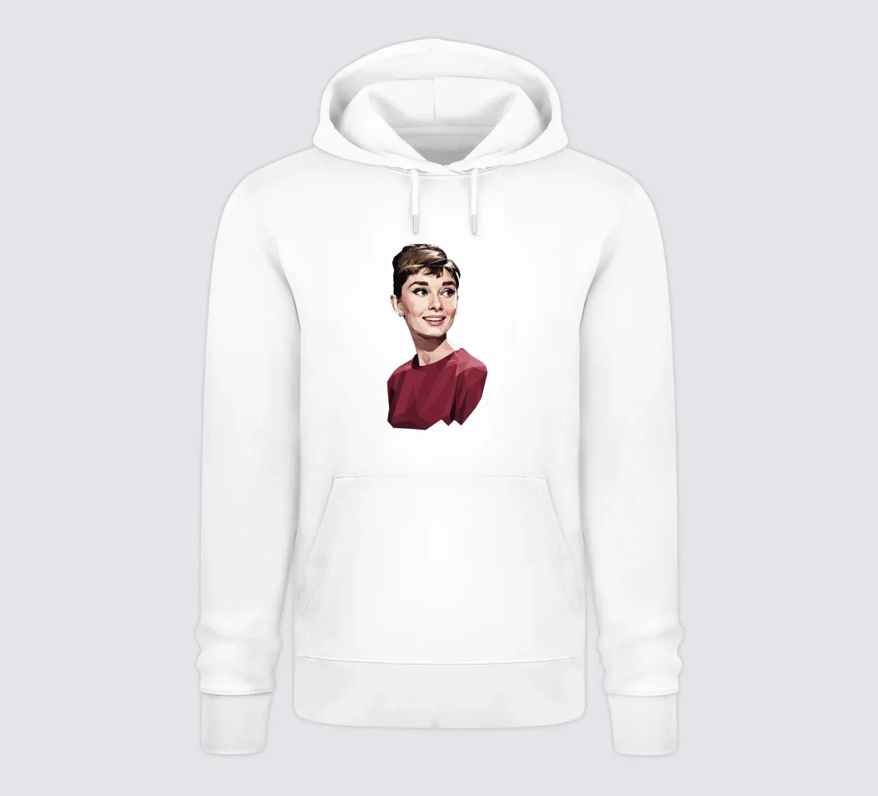 Audrey Hepburn Low poly felpa con cappuccio da Low Profile