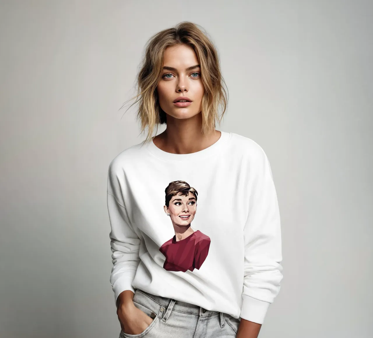 Audrey Hepburn Low poly felpa da Low Profile