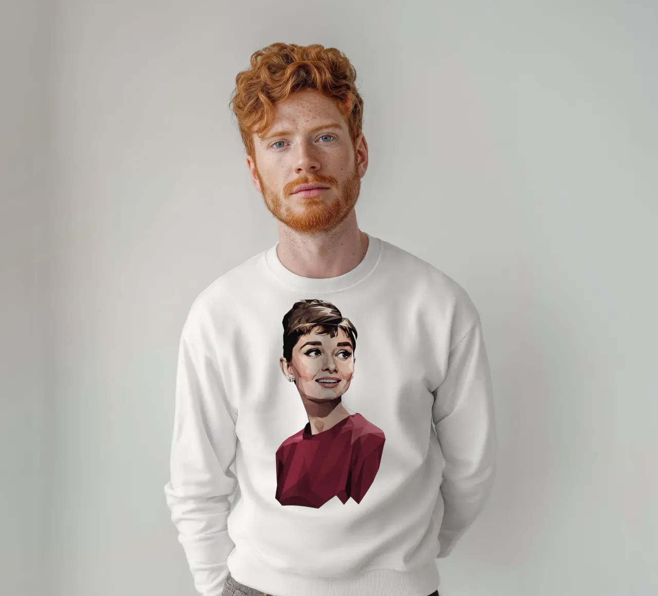 Audrey Hepburn Low poly felpa da Low Profile