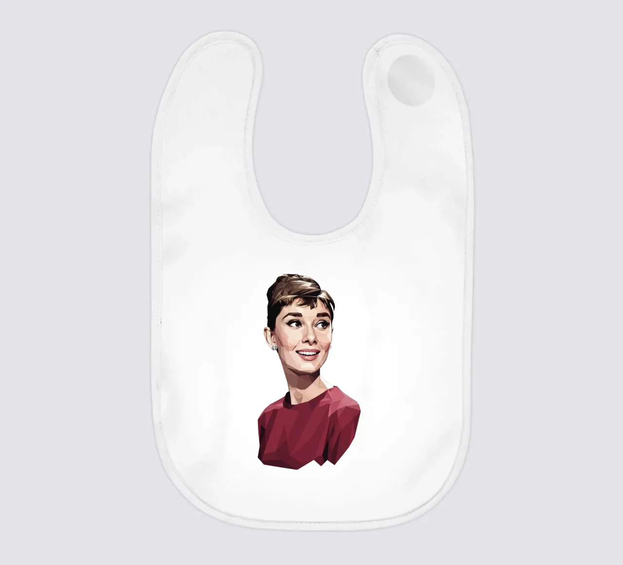 Audrey Hepburn Low poly bavaglino da Low Profile