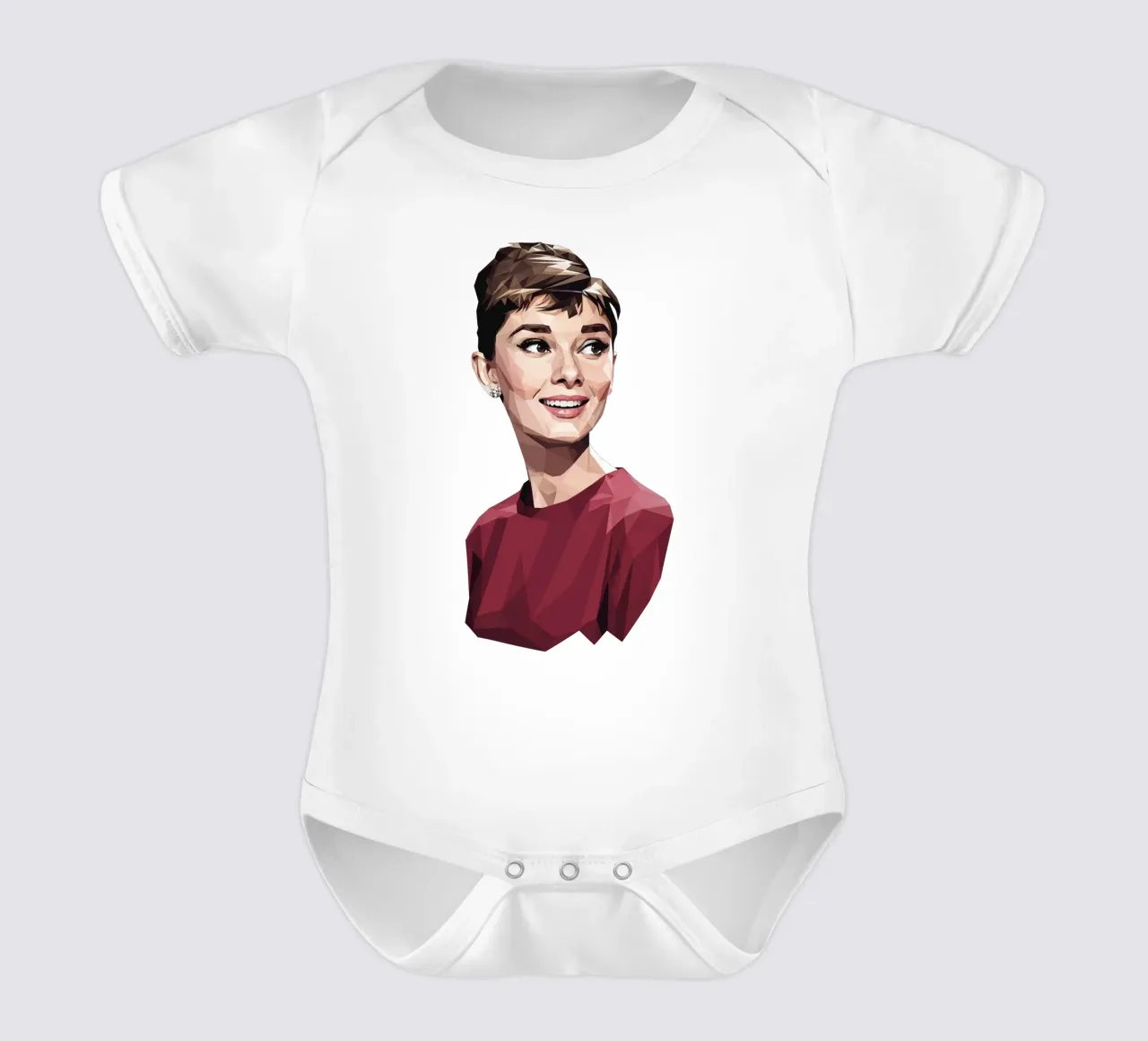 Audrey Hepburn Low poly body neonato maniche corte da Low Profile
