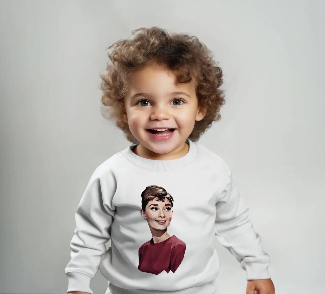 Audrey Hepburn Low poly felpa neonato da Low Profile