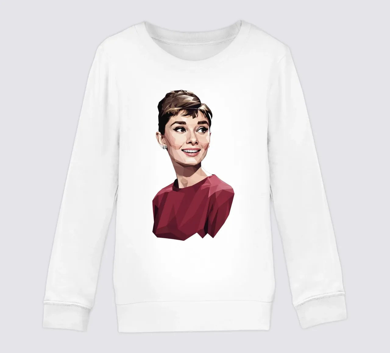 Audrey Hepburn Low poly felpa bambino da Low Profile
