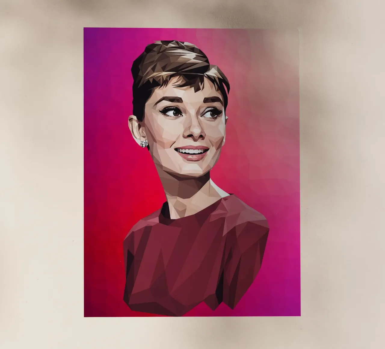 Audrey Hepburn Low poly pellicola backlit da Low Profile