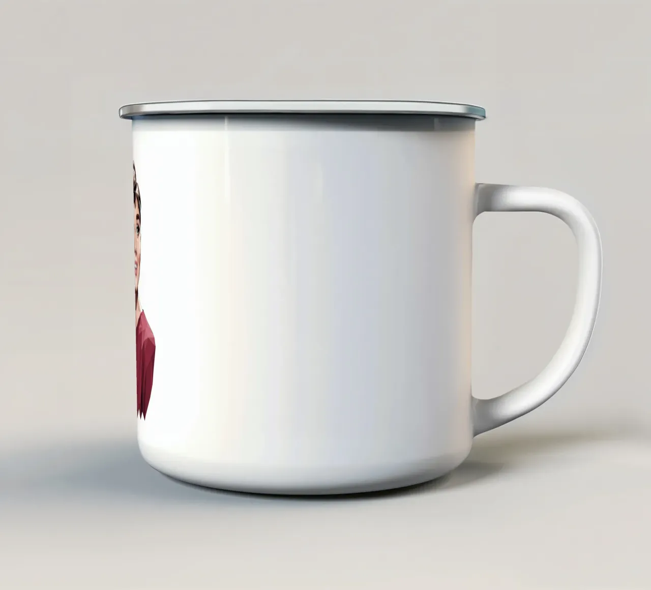 Audrey Hepburn Low poly tazza in smalto da Low Profile