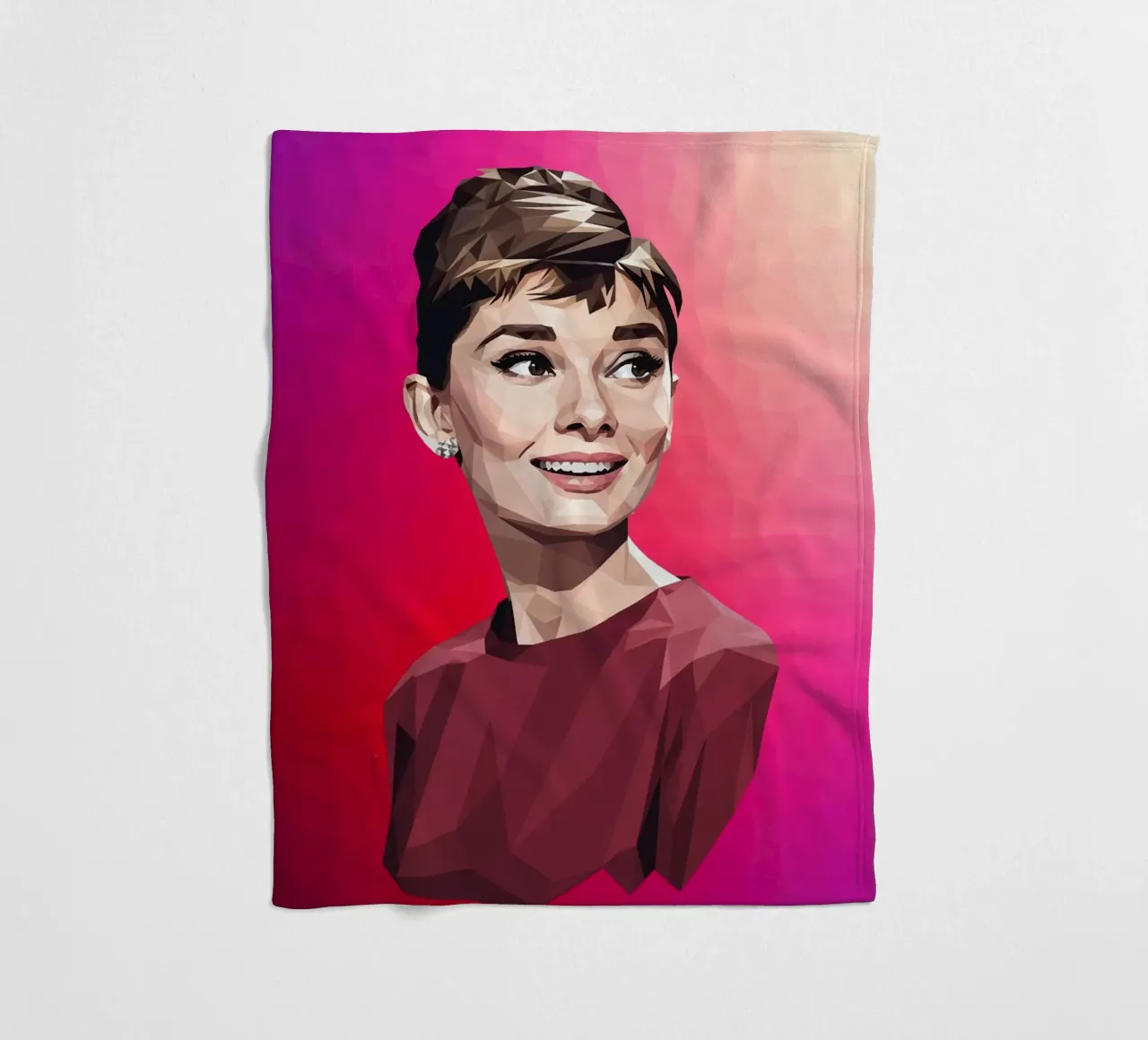 Audrey Hepburn Low poly coperta in pile da Low Profile