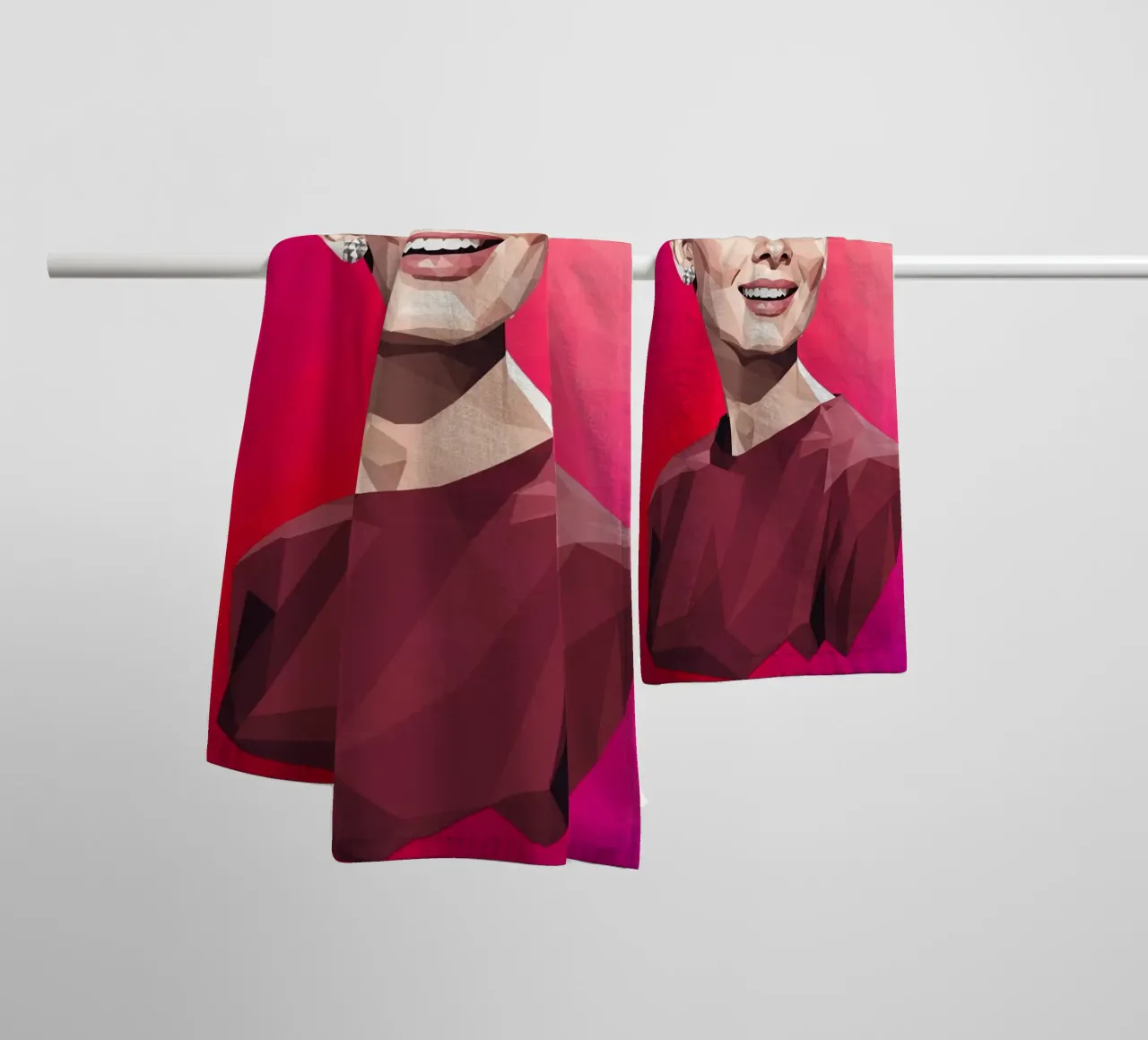 Audrey Hepburn Low poly asciugamano da bagno da Low Profile
