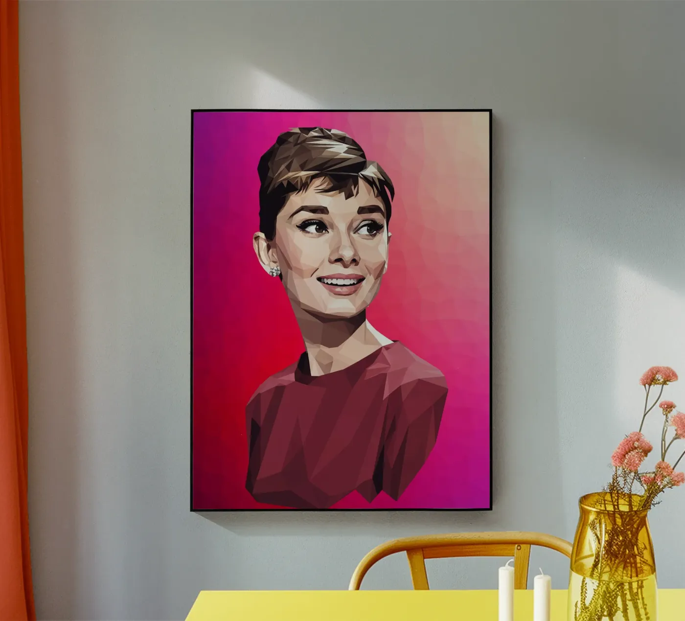 Audrey Hepburn Low poly plexiglass da Low Profile
