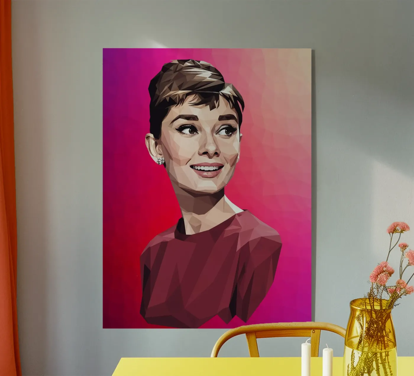 Audrey Hepburn Low poly plexiglass da Low Profile