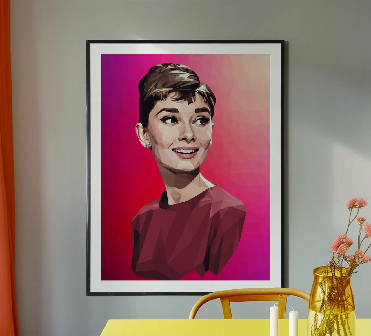 Audrey Hepburn Low poly carta hahnemühle da Low Profile