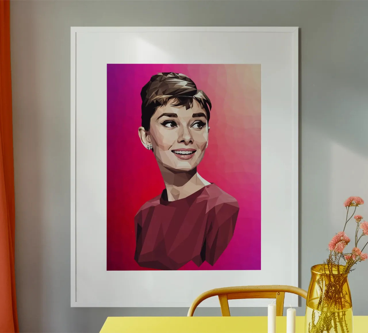 Audrey Hepburn Low poly carta hahnemühle da Low Profile