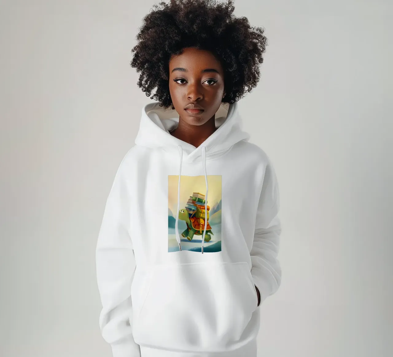 The Traveling Library Turtle felpa con cappuccio da Kiara