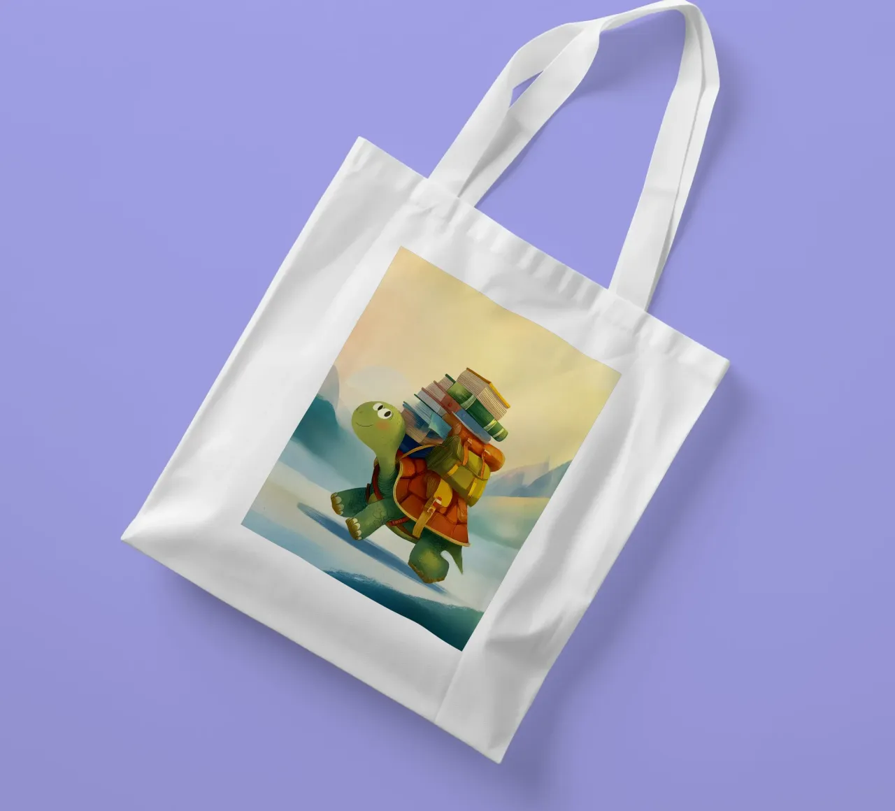 The Traveling Library Turtle borsa in juta da Kiara