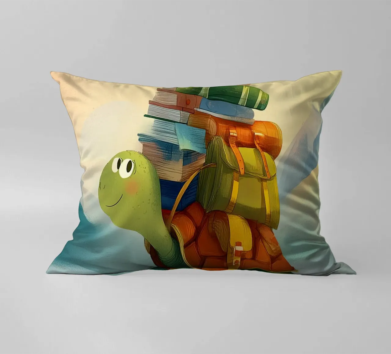 The Traveling Library Turtle cuscino da Kiara