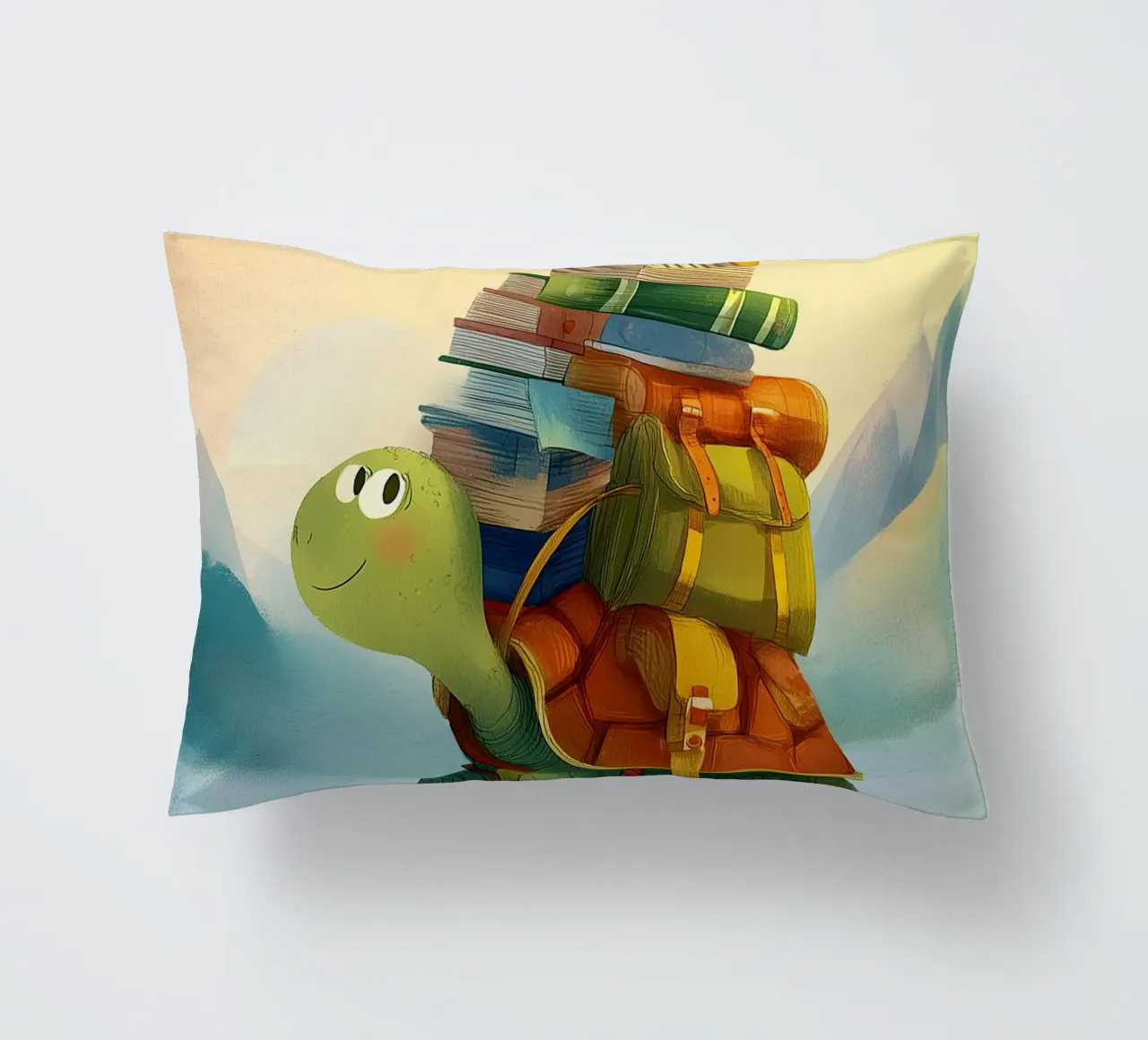 The Traveling Library Turtle cuscino da Kiara