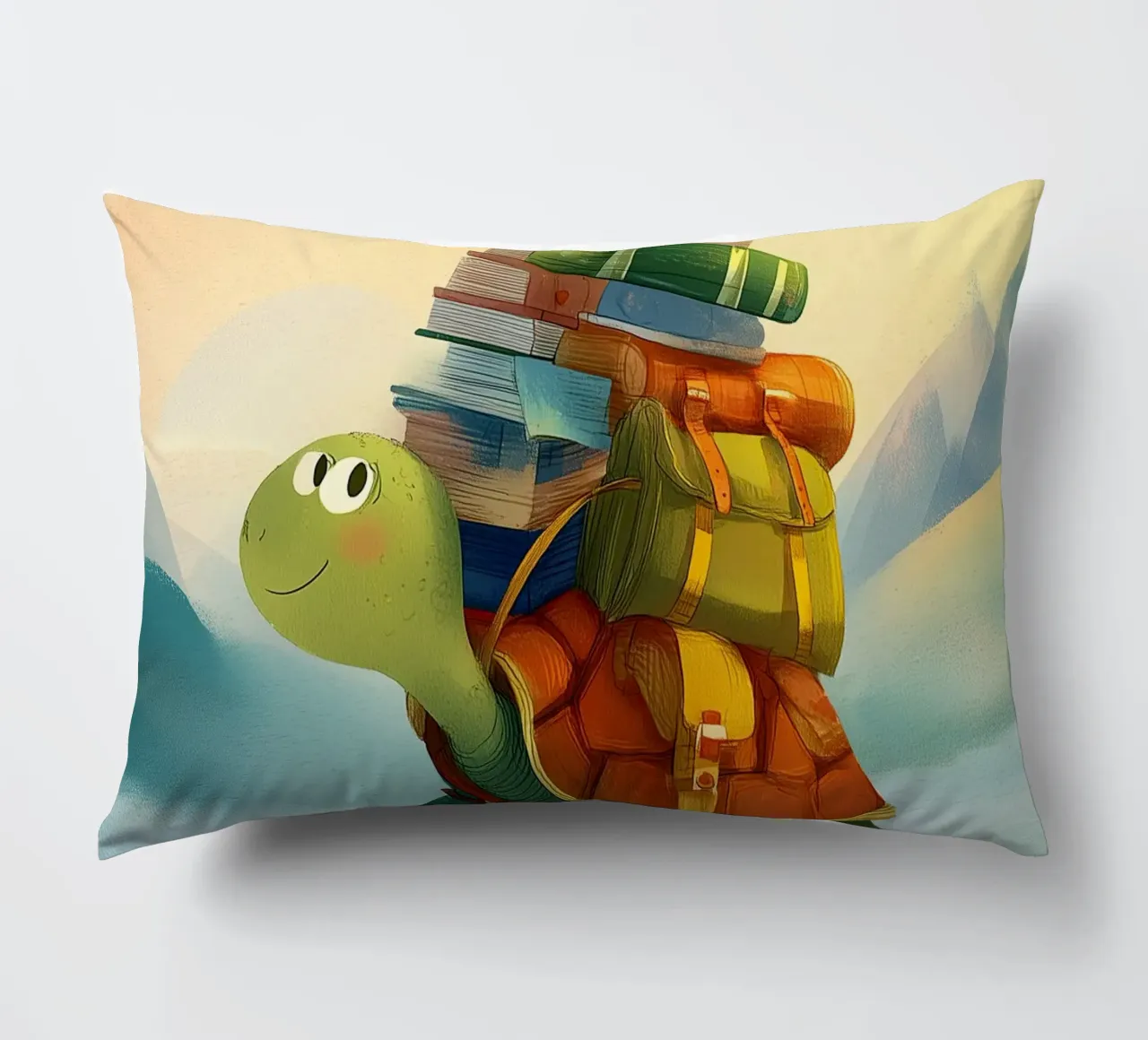 The Traveling Library Turtle cuscino da Kiara