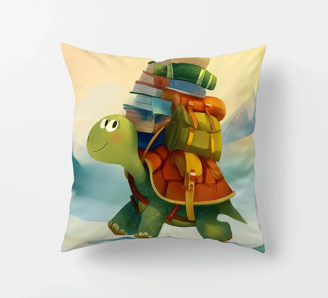 The Traveling Library Turtle cuscino da Kiara