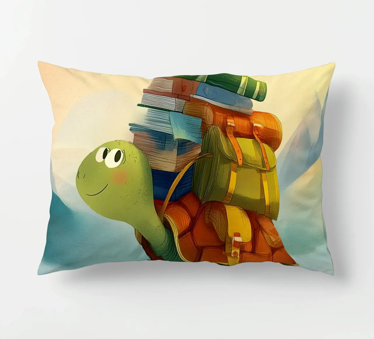 The Traveling Library Turtle cuscino da Kiara