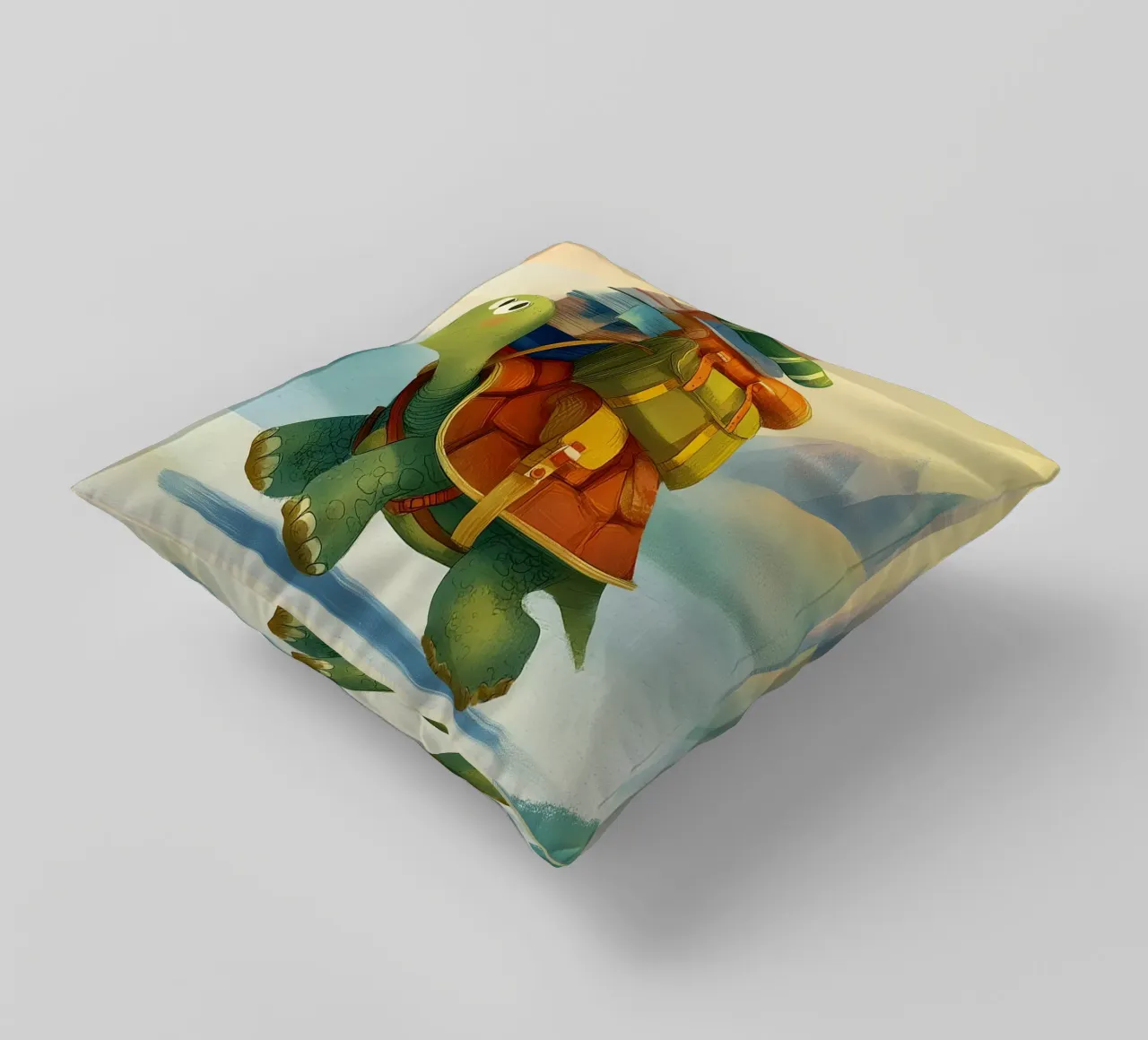 The Traveling Library Turtle cuscino da Kiara