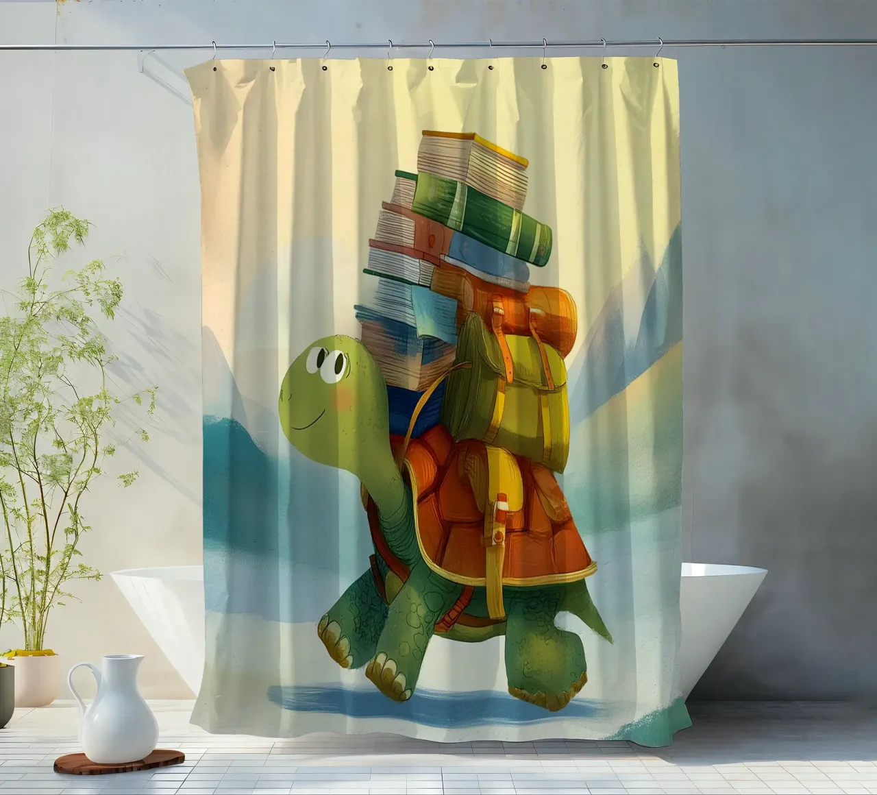 The Traveling Library Turtle tenda da doccia da Kiara