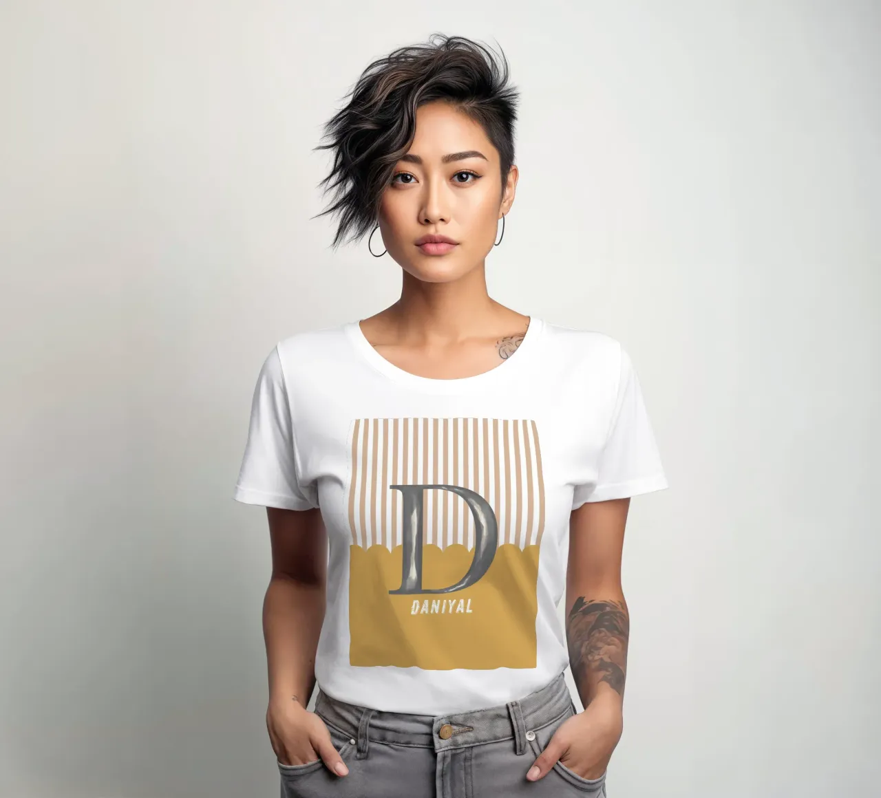 Make It Yours – Custom Name, Quote & Background Art women's fitted t-shirt by Doodle Dreams Art