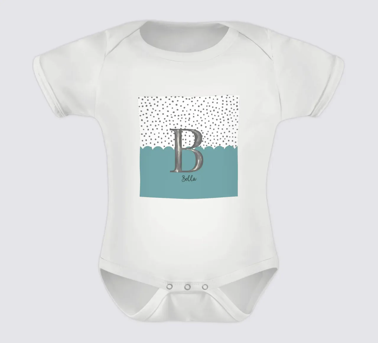 Make It Yours – Custom Name, Quote & Background Art short-sleeve baby romper by Doodle Dreams Art