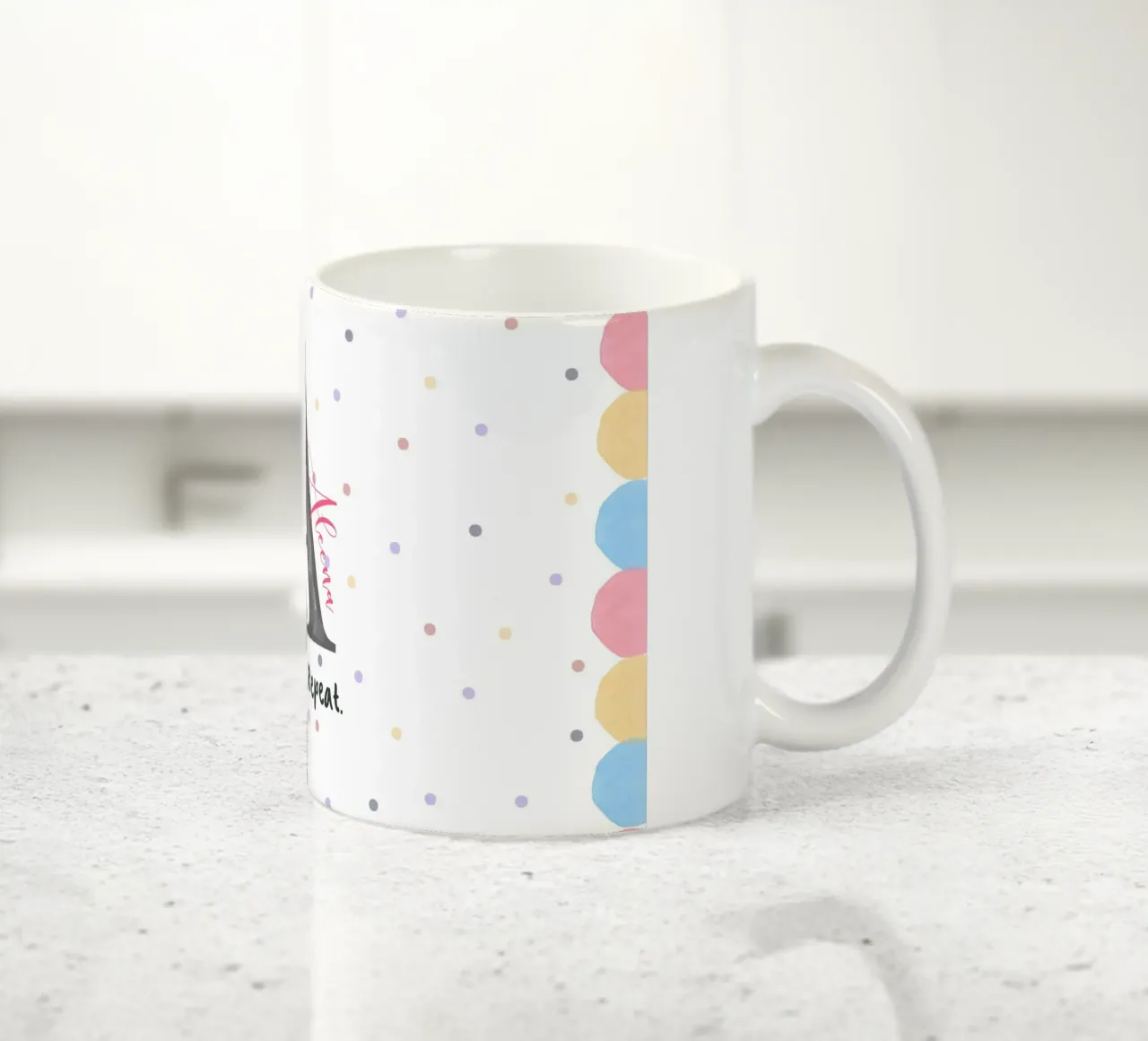 Make It Yours – Custom Name, Quote & Background Art ceramic mug by Doodle Dreams Art